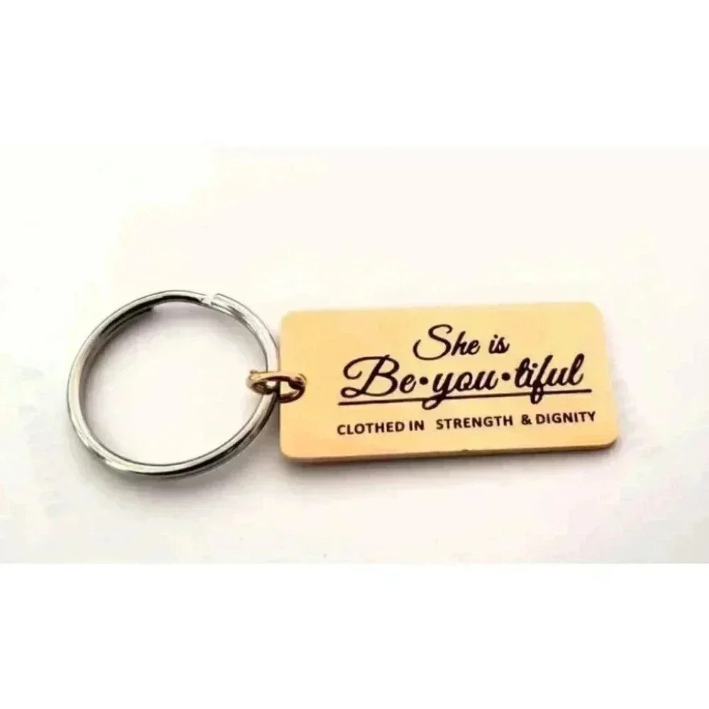 She Is Clothed In Strength And Dignity Keychain